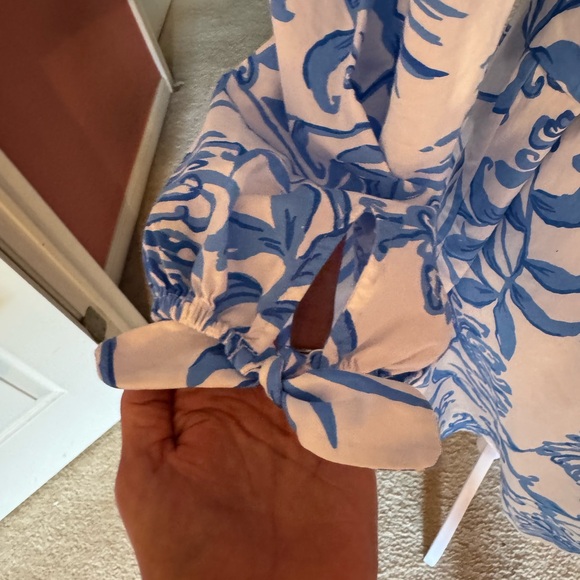 NWT Lilly Pulitzer Jamielynn Off-The-Shoulder Cotton Glisten In Sun Dress Size L - Picture 5 of 6